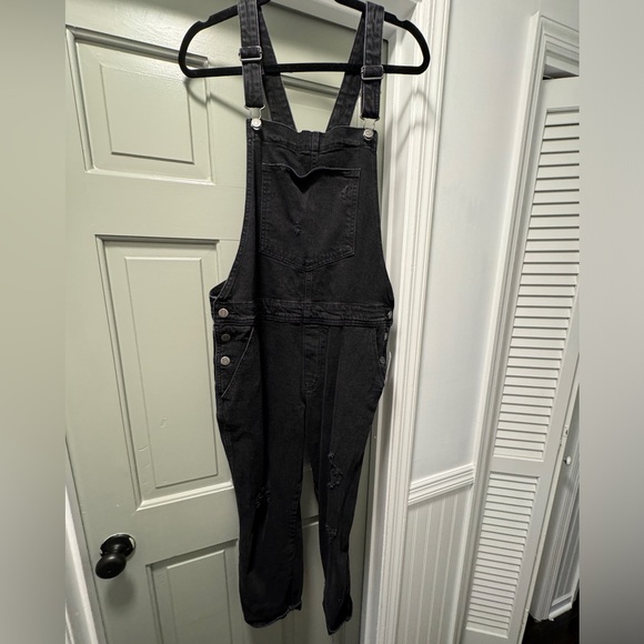 Old Navy OG straight  distressed overalls - Picture 3 of 10